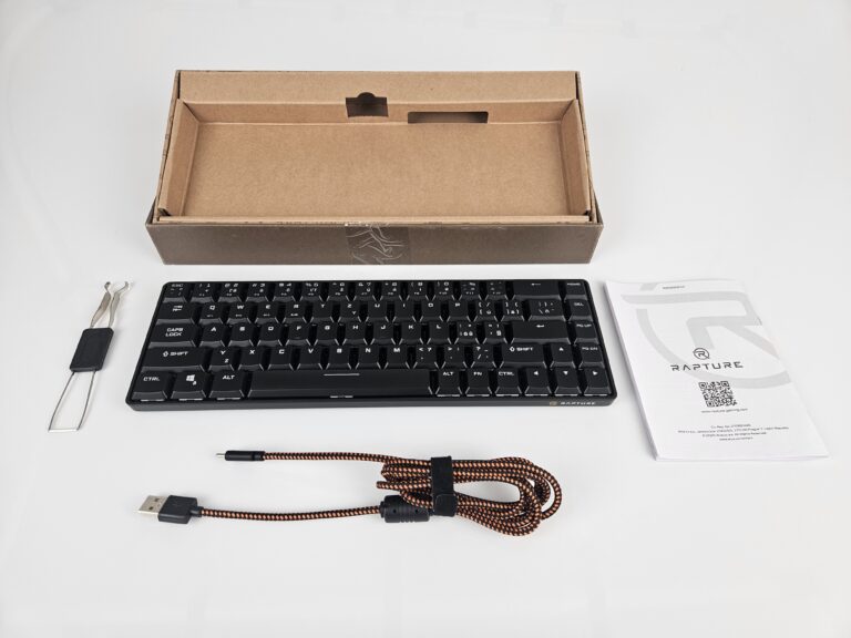Rapture SIERRA Wireless – 65 % bezdrôtová mechanická klávesnica, Kailh White Rain LP