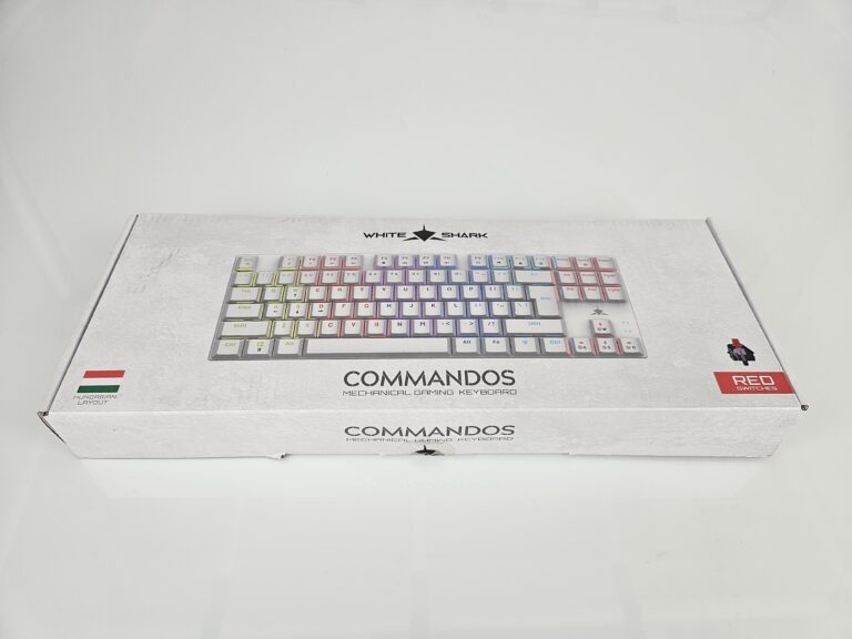 White Shark Commandos GK-2106W/R-HU – mechanická herná klávesnica, Red Switch, HU